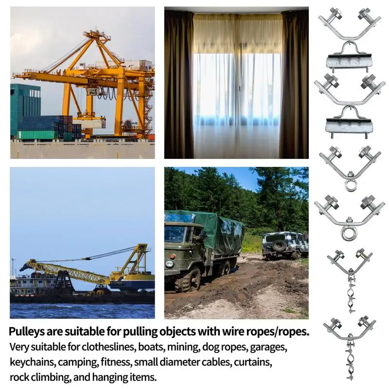 Angle Iron Pulley Crane Bearing Wheel Lifting Ring Type Suspension Pulley 40/50 Triangle Steel/Angle Iron Cable Pulley