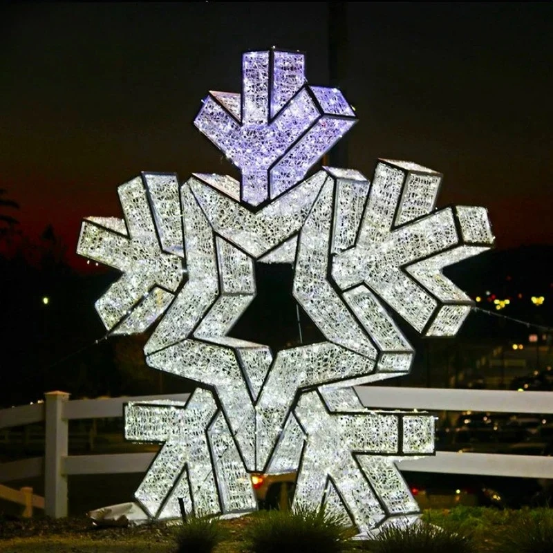 3D effect white warm white color CE ROHS rainproof led hanging snowflake lights