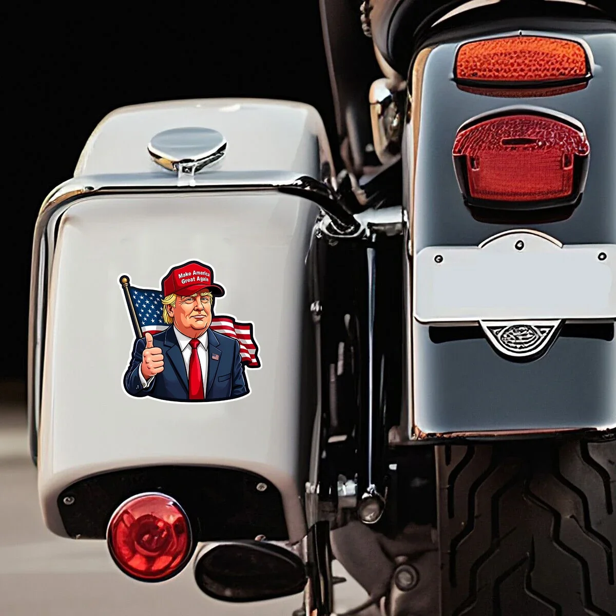 

Interesting cartoon Donald Trump, US President, US flag, car stickers, motorcycle, refrigerator, computer stickers, waterproof