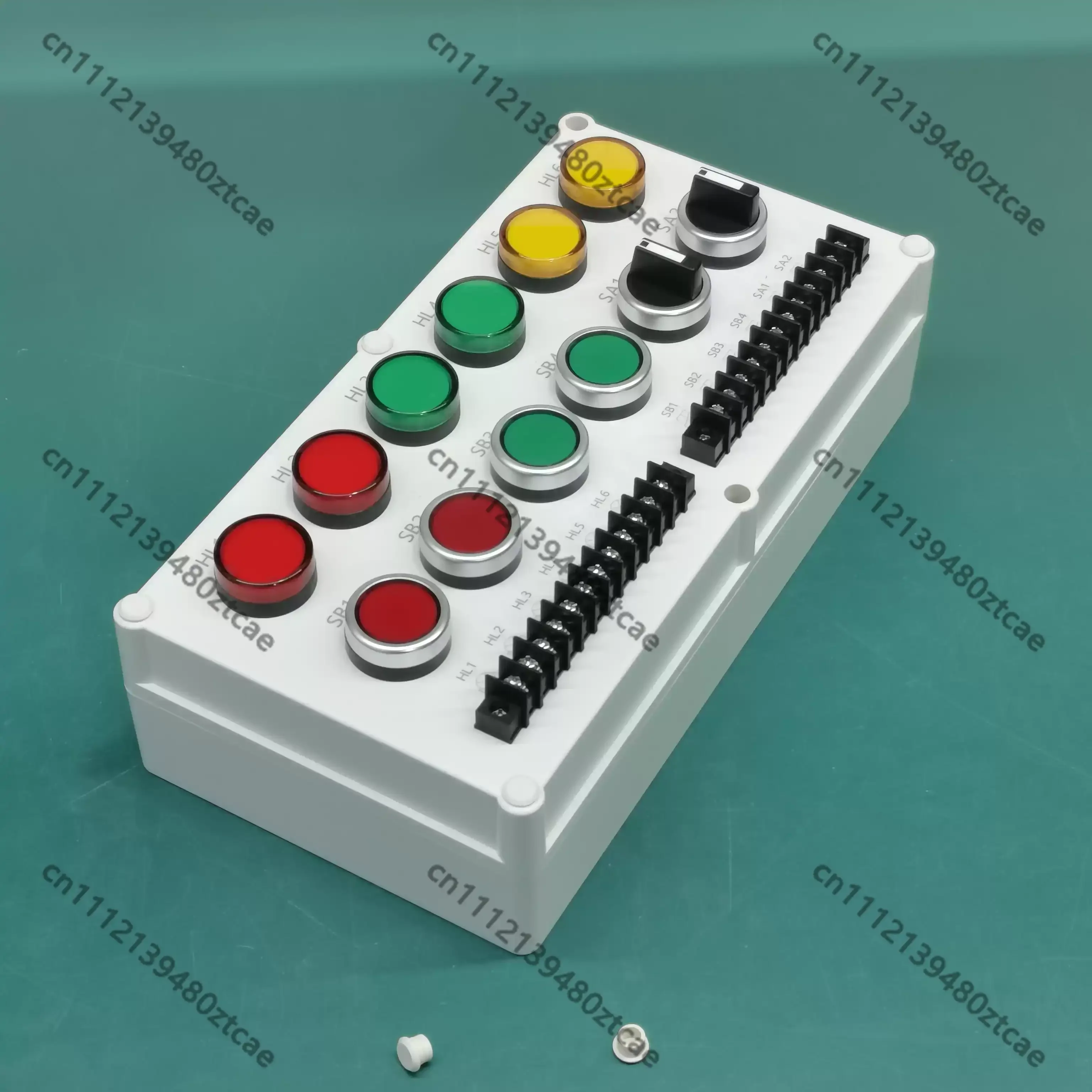 PLC Debug Push Button Terminal Box, Electrician Practical Training Housing for Automation Industrial Control Teaching Bench