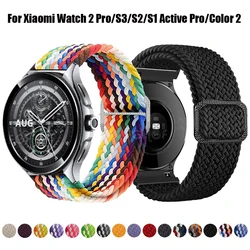 Für xiaomi uhr 2 pro armband nylon geflochtenes schlaufen armband für mi uhr s3/farbe 2/uhr s1 aktiv/s2 42 46mm armband correa