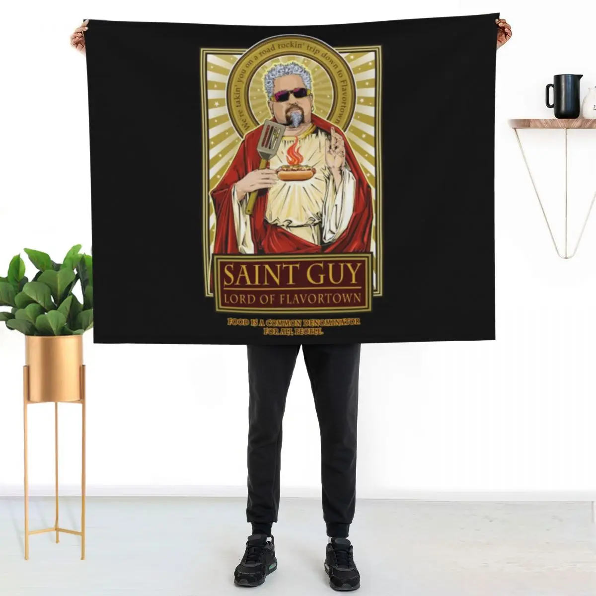 Saint Guy T-Shirt Throw Blanket Bed linens Thermals For Travel Warm Hairy Soft Big Bed Blankets