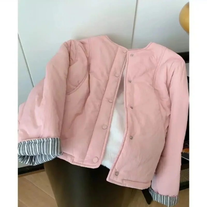 

Новая осенне-зимняя плюшевая свободная удобная универсальная шерстяная куртка с однотонным свободным верхом в стиле ретро