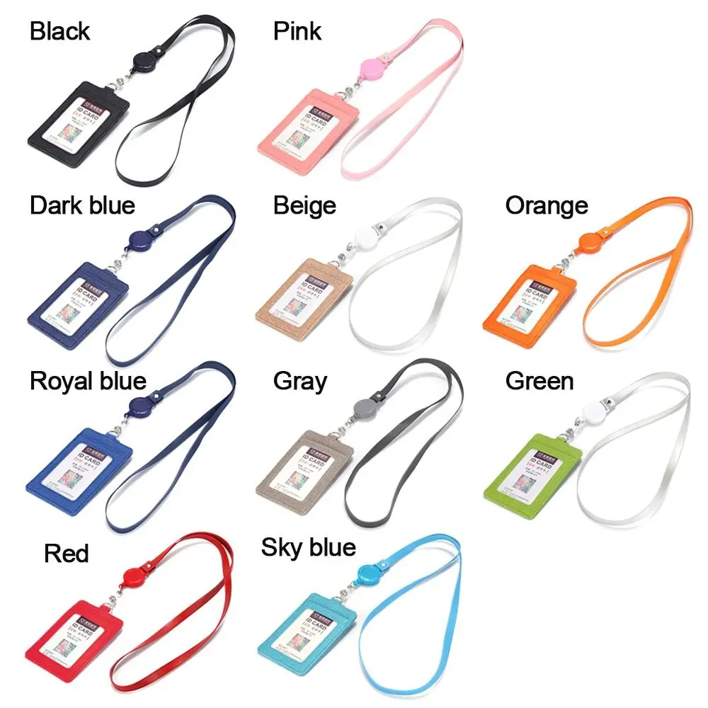 Women Men ID Business Case Bank Credit Card ID Badge Holder Name Badge Holder Work Card Holder PU Leather