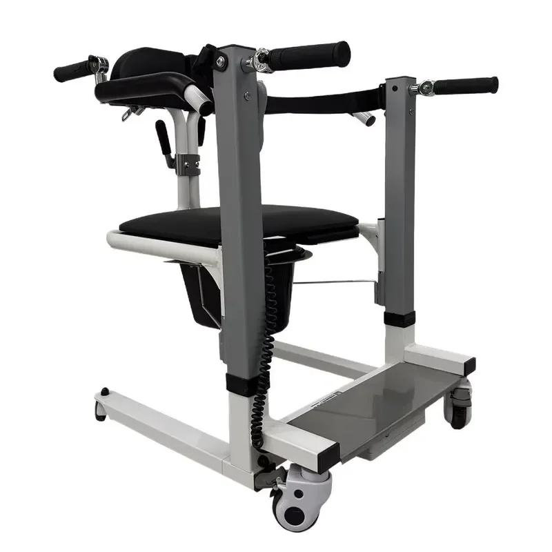Adjustable Height Electric Patient Lift Transfer Chair 4 in 1 Mobile Bathroom Safety Aid for Home Care