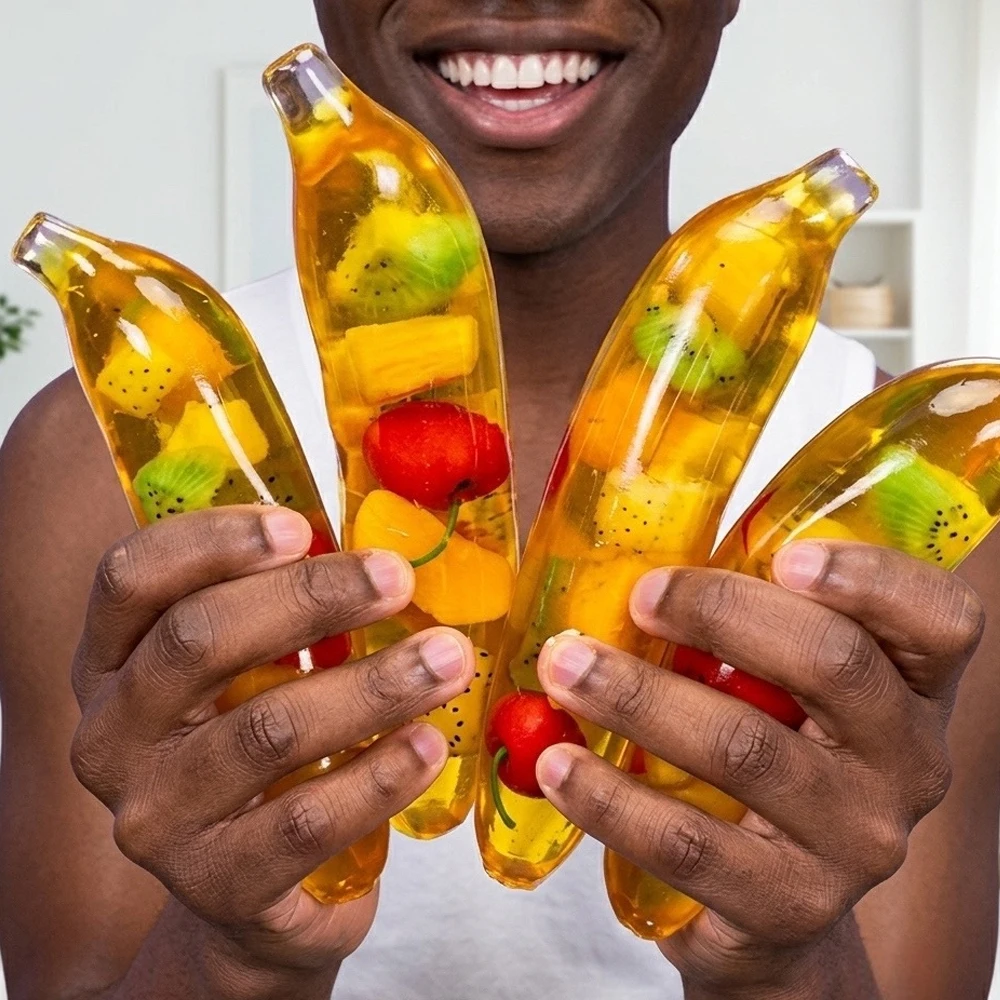 Riesige Bananen-Squishy als Stressabbau-Geschenk, Quetschbare Schreibtisch-Deko zur Angstlinderung, Flauschige Squishies mit Langsamer Rückfederung – Detail 2
