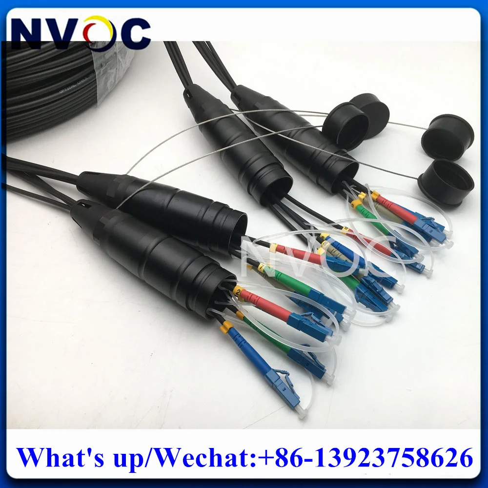 

8Cores 100M 125M 150M 200M 250M 300M SM G657A,TPU Black Cable,8C PDLC/SC/FC-PDLC/UPC Armored Fiber Optical Patch Cord Connector