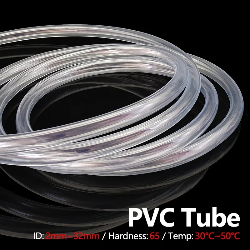 1/2/3/4/6/8/10-32mm Transparenter PVC-Schlauch Hochwertiger Geruchloser Schlauch Sicherer Leichter Wasserschlauch für Garten Aquarium Wasserpumpe