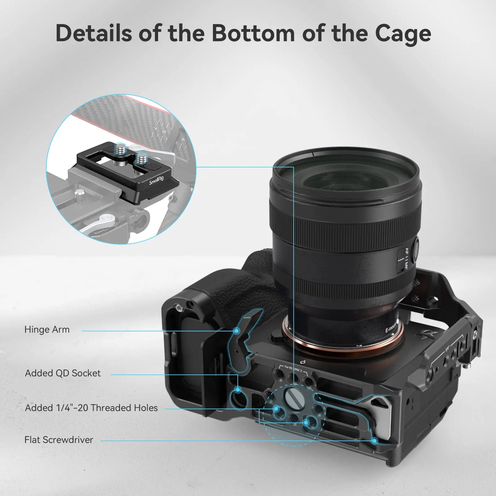 SmallRig A7m4 A7 IV Full DSLR Camera Cage for Sony Alpha a7iv A7 IV / Alpha 7S III Advanced Cage Kit L-Bracket Baseplate -3667B