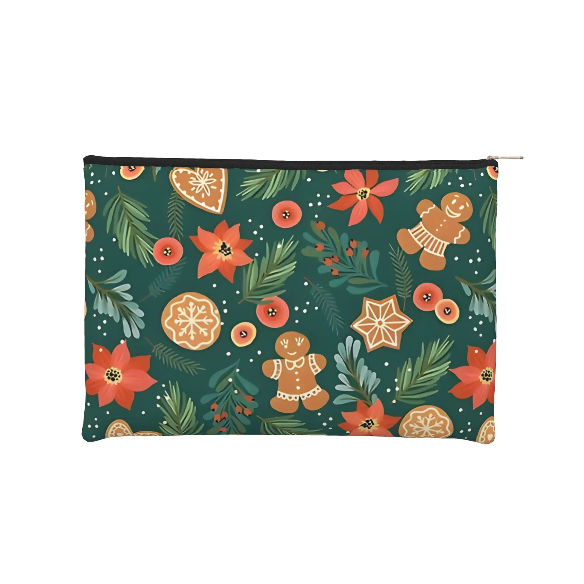 Lightweight Cute pouch Gingerbread Cookies Makeup Bag  Toiletry Bag with Zipper