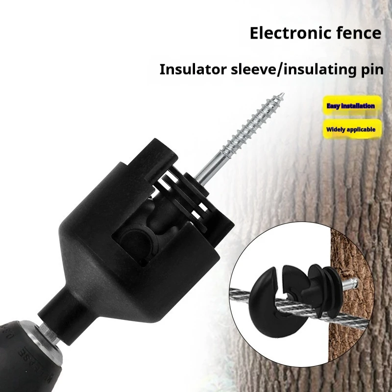 Electric Fence Insulator Drill Socket, Screw Type Electric Fencing Insulator, Convenient Installation Tool for Wood Post Farm
