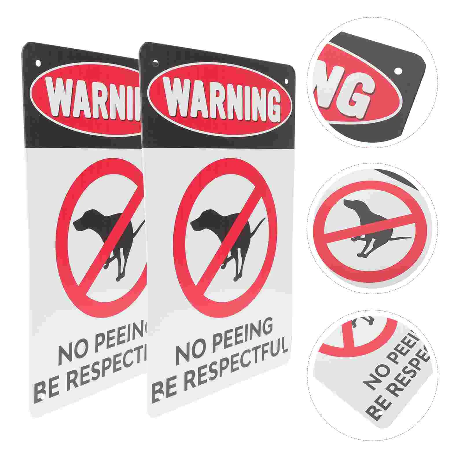 

2 Pcs No Dogs Warning Sign Ornament for Yard Peeing Halloween Caution Garden Iron Office Outdoor Hanging