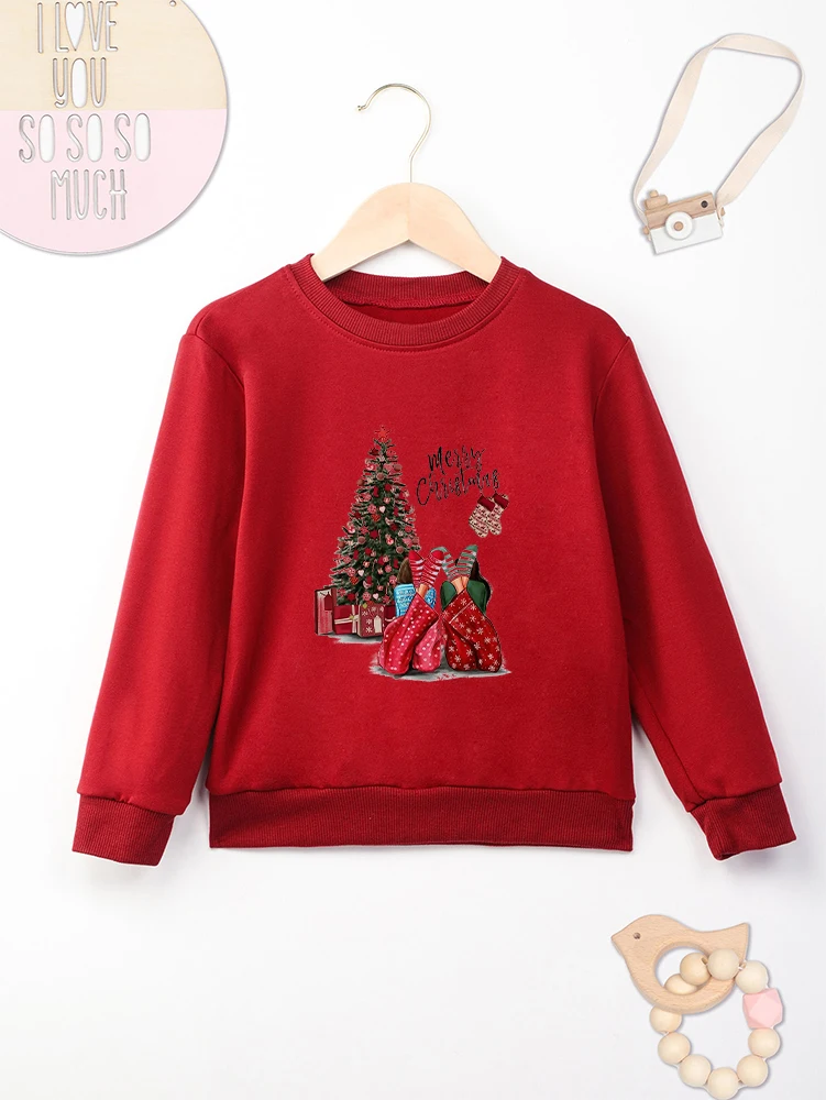 

Merry Christmas Kids Hoodie Truck Christmas Tree Print Beautiful Cute Baby Boy Girl Clothes Happy New Year Children Sweatshirt