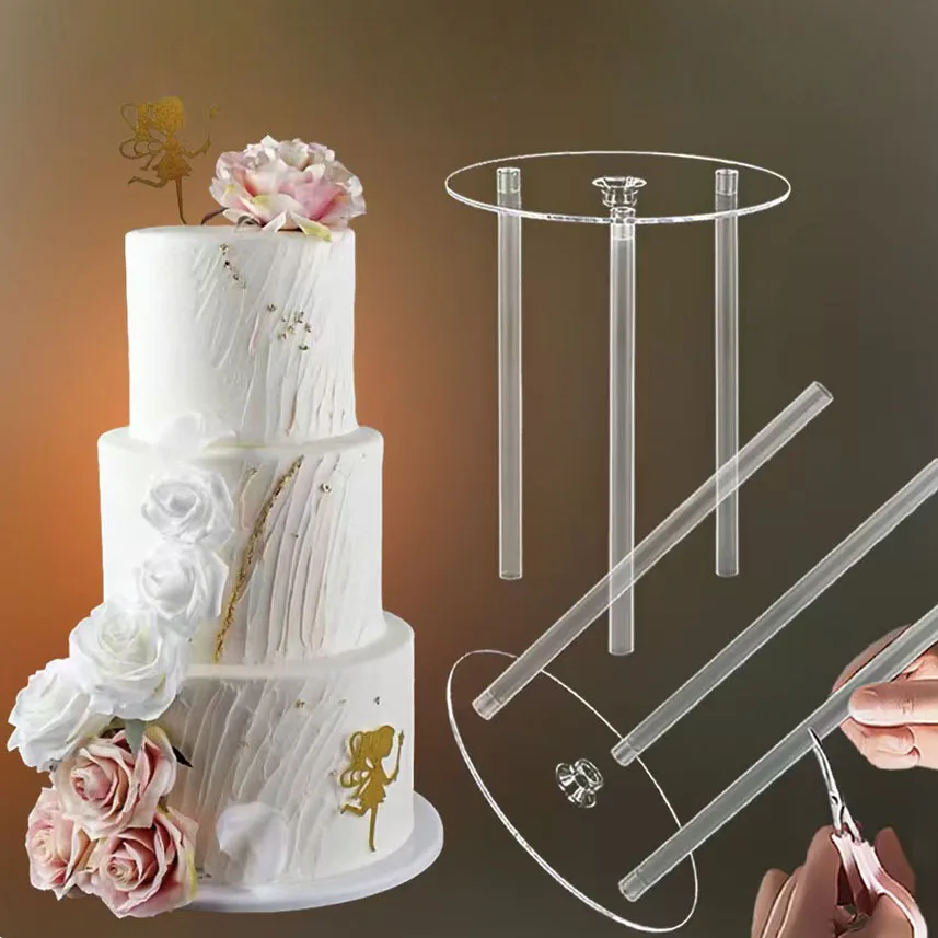 Acrylic Multilayer Cake Support Stand Round Multi-layer Straw Frame Cake Gaske Suspension Cake Bracket