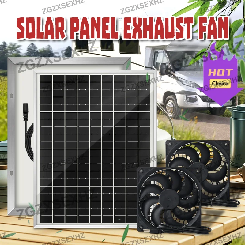 

ZGZXSEXHZ 400 Вт портативная солнечная панель вентиляционный вентилятор вытяжной вентилятор водонепроницаемый мини-вентилятор кухня собака курятник теплица универсальный