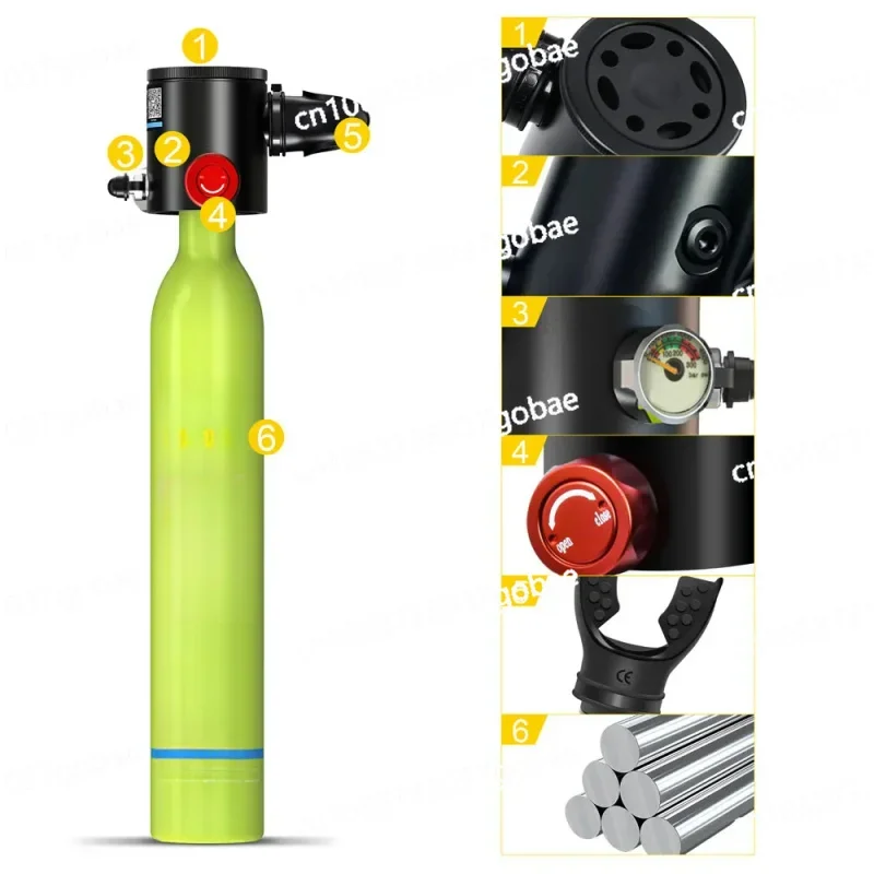 Factory Snorkeling Equipment High Pressure Gas Cylinder 0.5LWith Snorkel Backpack