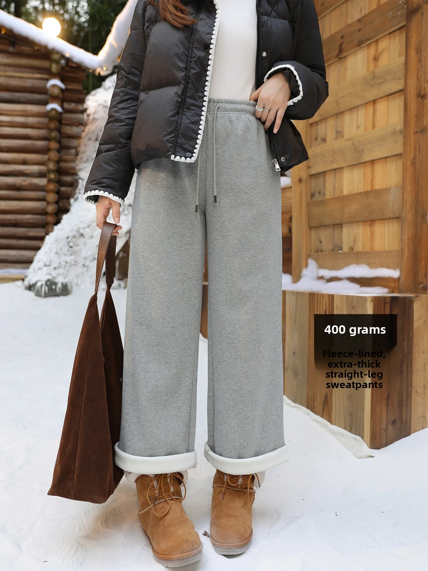 

Вязаные повседневные брюки больших размеров на подкладке, универсальные удобные зимние брюки с высокой талией и широкими штанинами для женщин