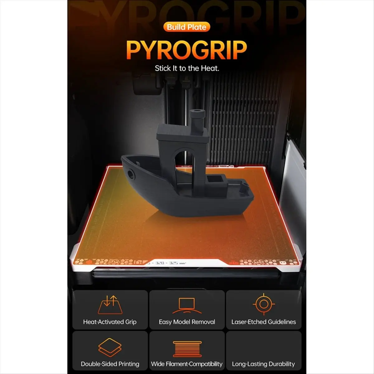 A99X PyroGrip Build Plate Panda Build Plate Spring Steel Sheet Double-Sided Textured PEI Grid for H2D 3D Printer