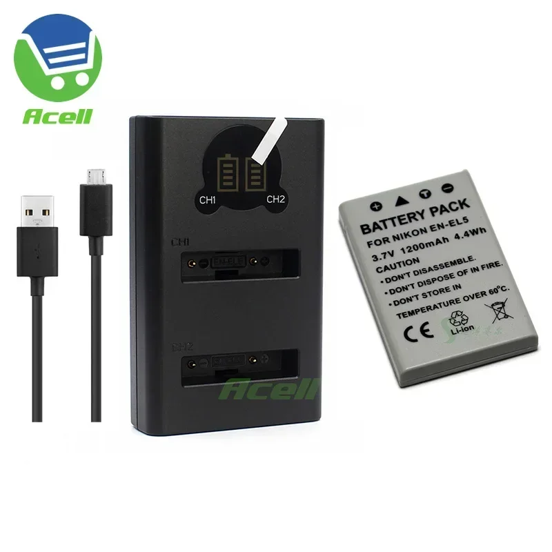 Ładowarka USB lub wymienna bateria EN-EL5 do aparatu Nikon COOLPIX P530 P520 P510 P500 P5000 P5100 P6000 P80 P90 P3 P4 P100 S10