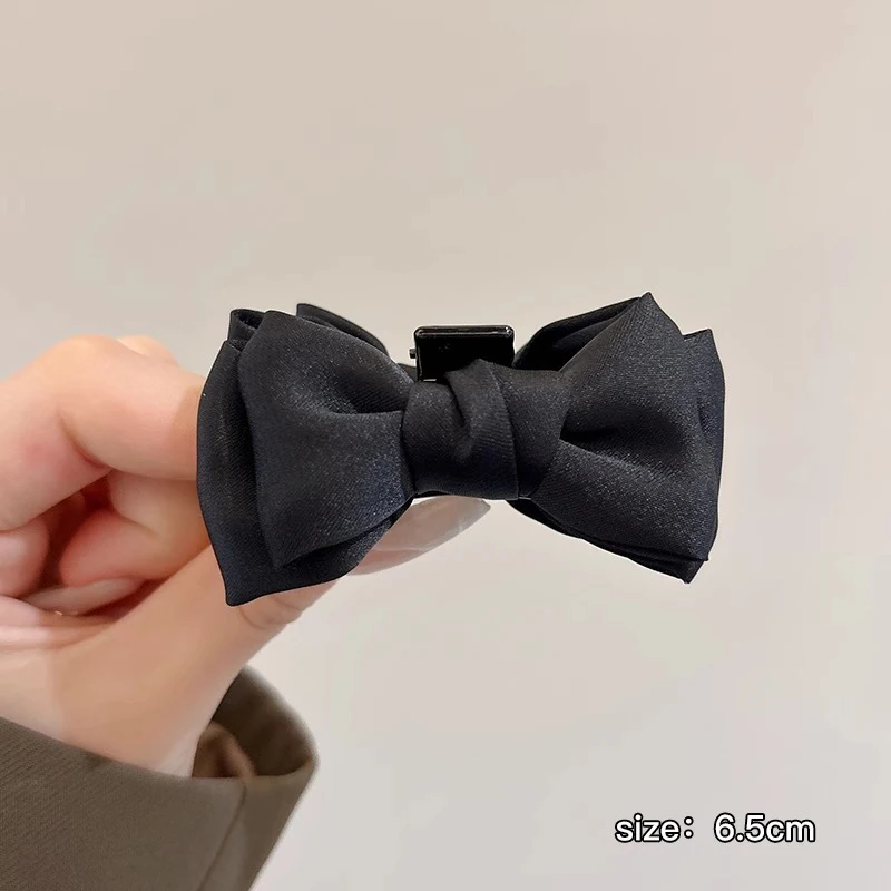 2 шт., черный бант, маленькая заколка для волос для женщин и девочек, заколка для волос, боковой зажим, челка на лбу, зажим для укладки волос, милый головной убор