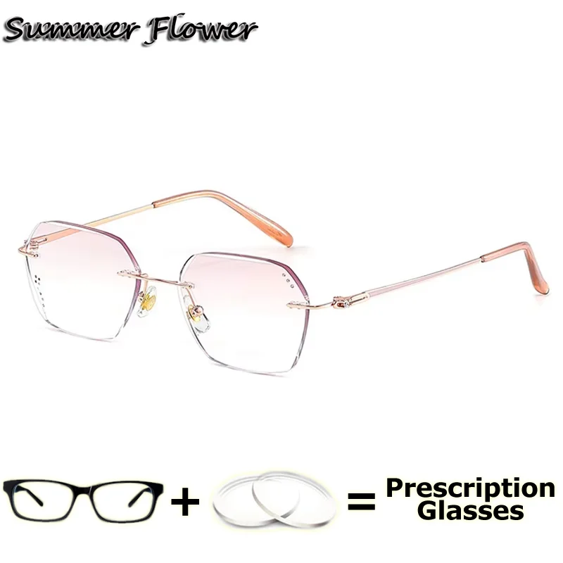 

Female Eyewear Prescription Glasses Tint Colored Lens Photochromic Myopia Progressive Multifocal Bifocal Glasses for Reading