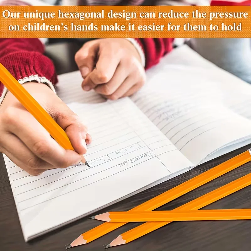 17Pcs/31Pcs/43Pcs Personalized Custom-Engraved Long Pencils, Hb Graphite Lead Pencils, Yellow Wooden Pencils, Suitable for Smooth Writing, Drawing, Sketching, School and Office Supplies, Can Be Used as Holiday Gifts, Christmas and Halloween Gifts