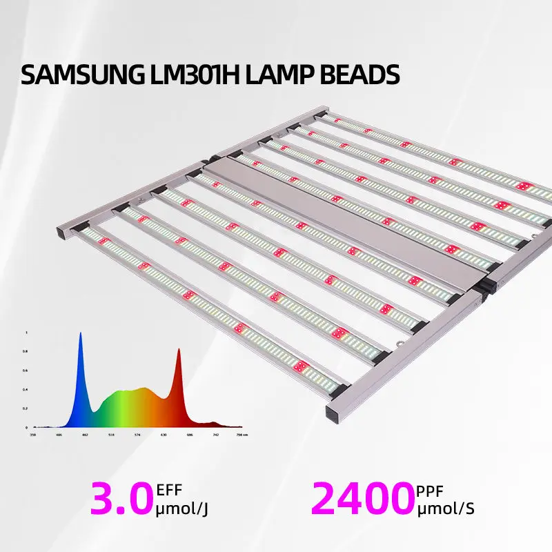 301H مصباح نمو النبات 3.0umol الضوء الأبيض كامل الطيف 660nm الضوء الأحمر 730nm الضوء الأحمر البعيد 800 واط مصباح النبات