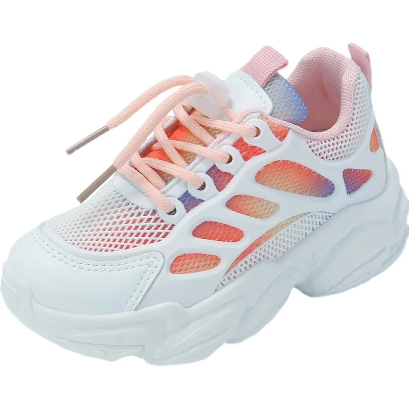 Scarpe Casual per bambini per ragazzi ragazze Unisex bambini sport Running Sneakers Air Mesh traspirante Lace-up Fashion primavera estate Soft