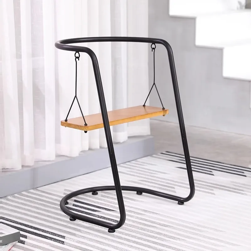 

Simple Iron Chair Scandinavian Chair Home Art Personality Dining Chair Creative Girl Swing Milk Tea Store Tables And Chairs