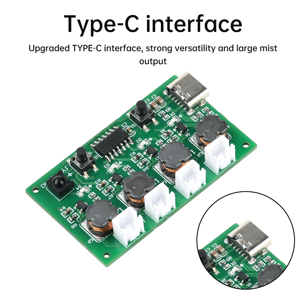 DC 5V RF Infrared Remote Control Four Jet Humidifier Module Atomization Control Board DIY Ultrasonic Atomizer Type C image 4