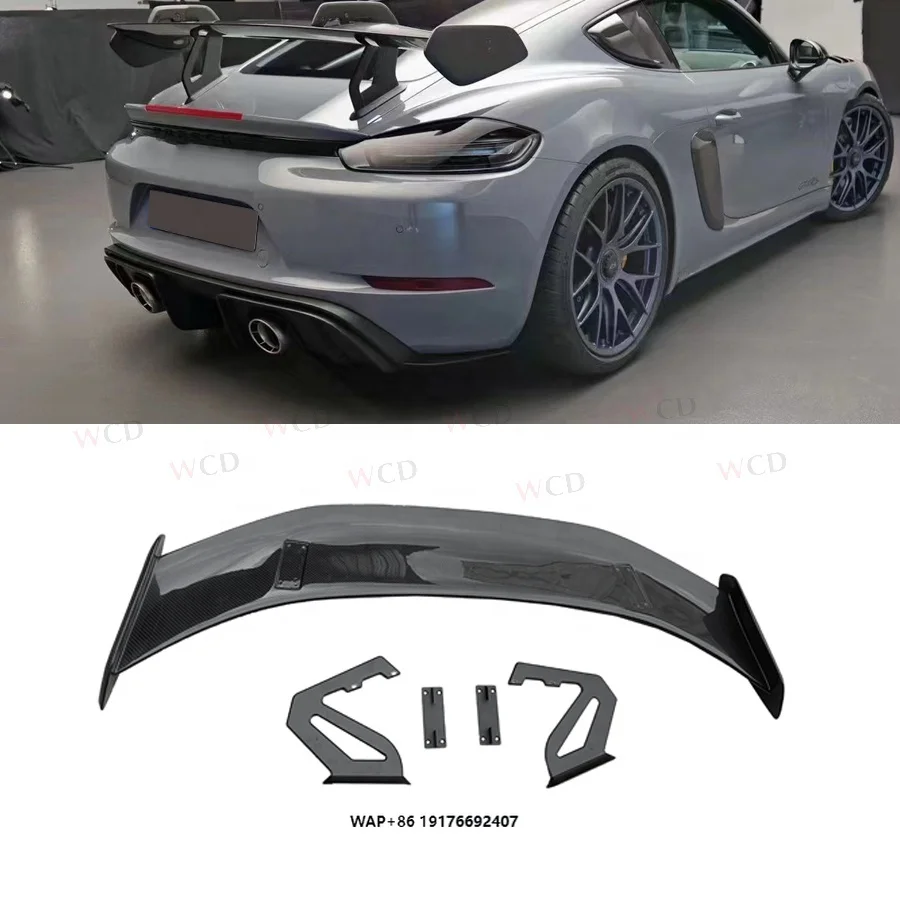 

GT- 4RS Style Carbon Fiber Rear Trunk Wing forPorsche Cayman 718 981 987 Boxster Rear Spoiler Lip Tail Wings