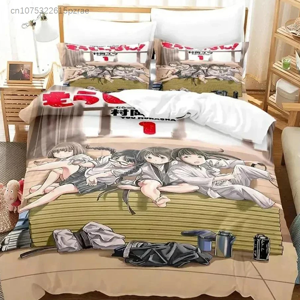 Anime Ippon Again Bedding Set 3D Printed Suitable For Bedroom Duvet Cover Set With Pillowcases Kids Home Textile