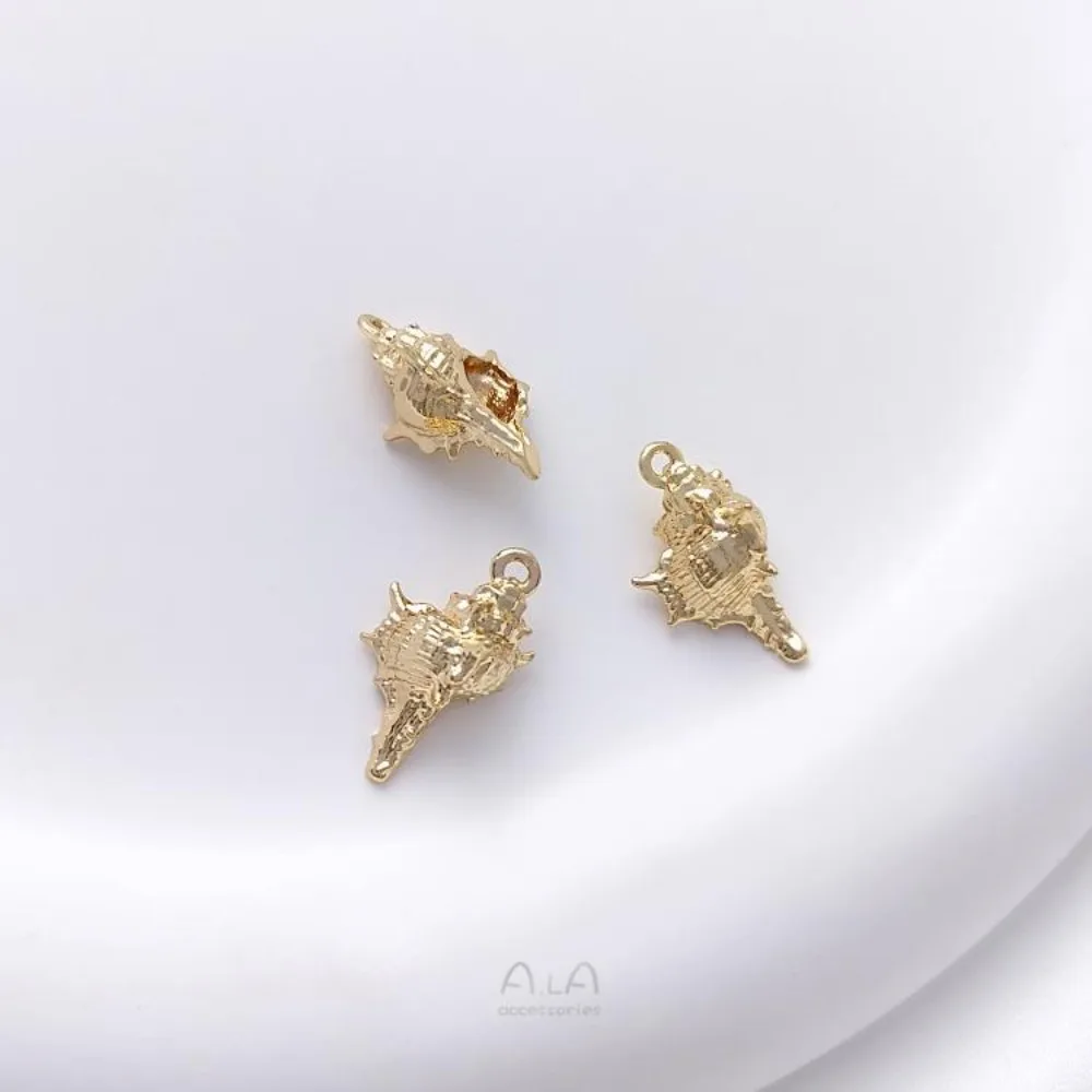 

1Pcs Copper Charms 14K Gold Color Sea Life Conch Scallop Starfish Whale Pendant Handmade DIY Bracelet Ear Jewelry Pendant