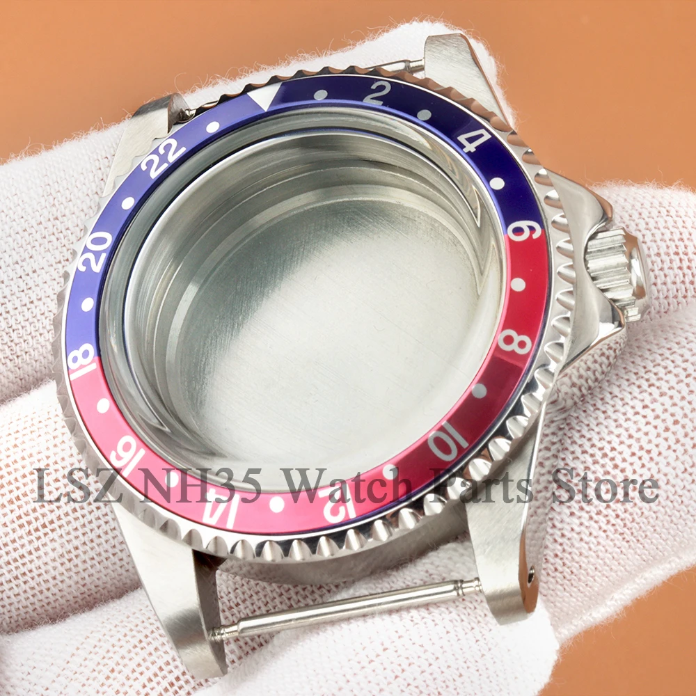 Per GMT 39.5mm Cassa NH35 Cassa per orologio in vetro zaffiro rotondo Fit SUB NH35 NH36 Movimento 28.5mm Quadrante Acciaio inossidabile 316L Parti di orologi