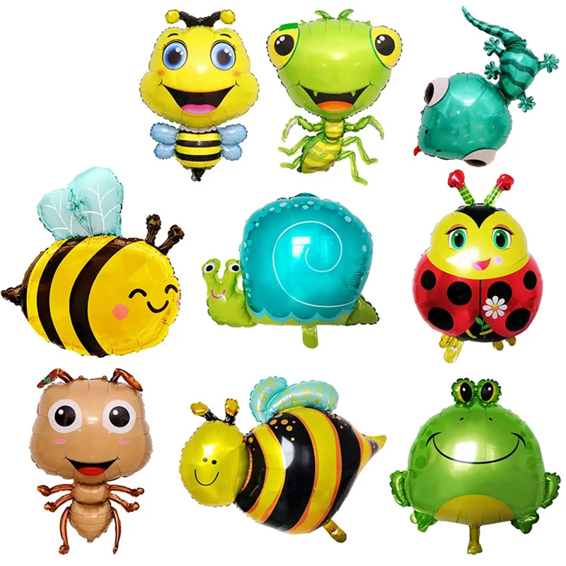 1pc Riesen Frosch Folien Ballons Alles Gute Zum Geburtstag Schnecke Marienkäfer Biene Globos Baby Dusche Junge Party Dekorationen Kinder Aufblasbare spielzeug