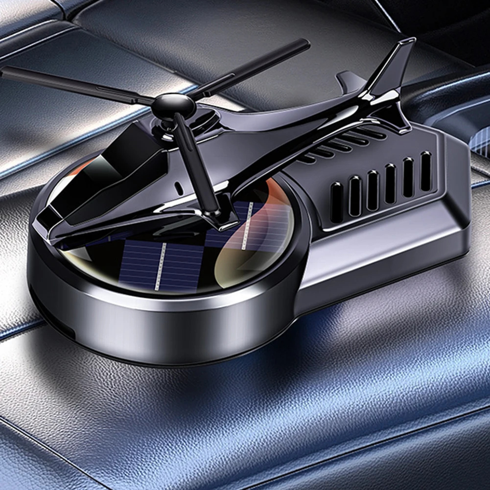 Parfum solaire désodorisant de voiture hélicoptère énergie solaire hélice rotative diffuseur d'arôme voiture tableau de bord hélicoptère