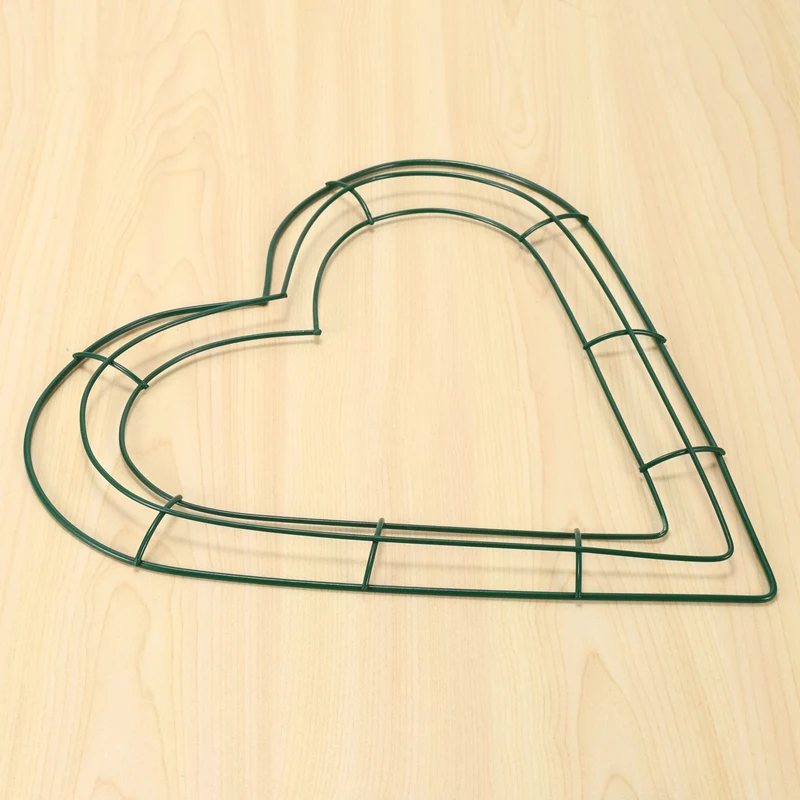 

A21I-3 Pack Heart Metal Wreath 12 Inch Heart-Shaped Wire Wreath Frame For Home Wedding Valentine's Day DIY Crafts