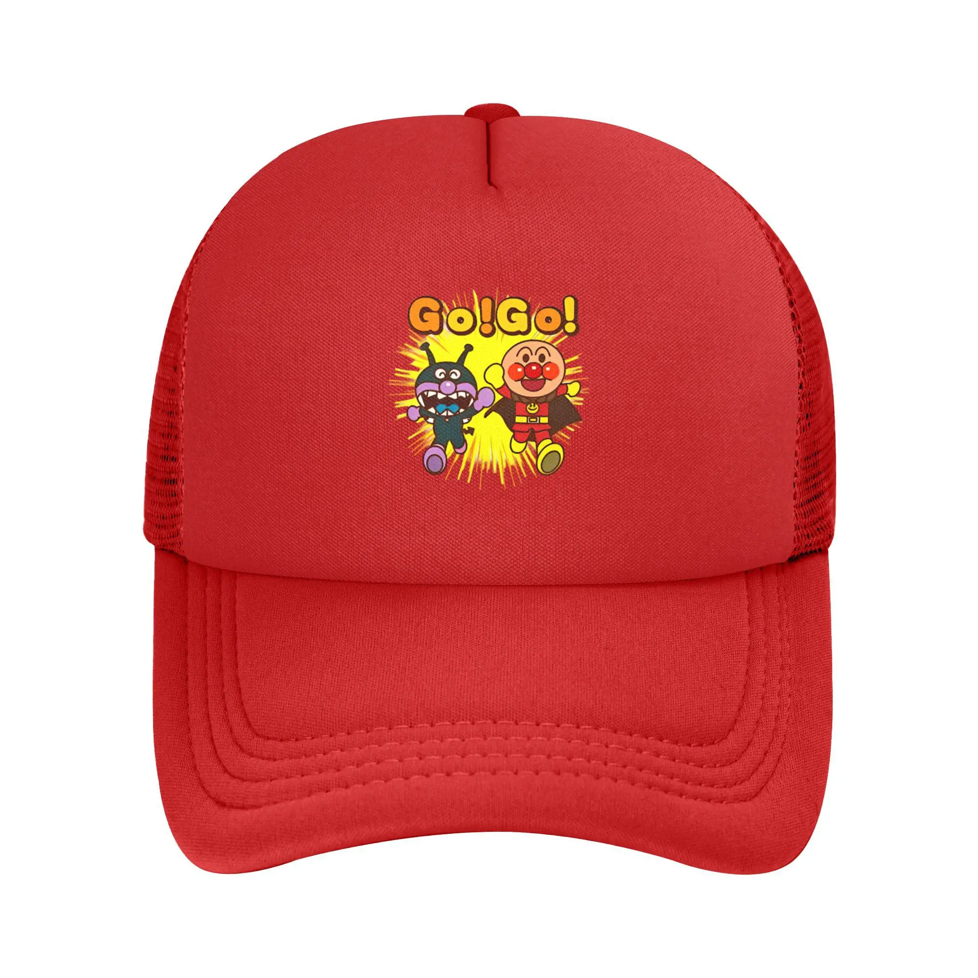 

Anpanman GO GO Mesh Baseball Cap Unisex Sport Trucker Hat Hats Adjustable Snapback Caps Sun Hats Summer Trucker Hats