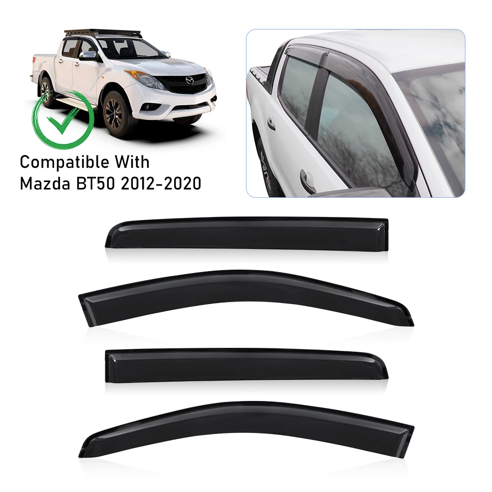 Window Visor Window Dflectors un Shield Rain Guard Door Visor Trim For Mazda BT50 PRO 2012-2020 Rain Guard Auto Car Accessories