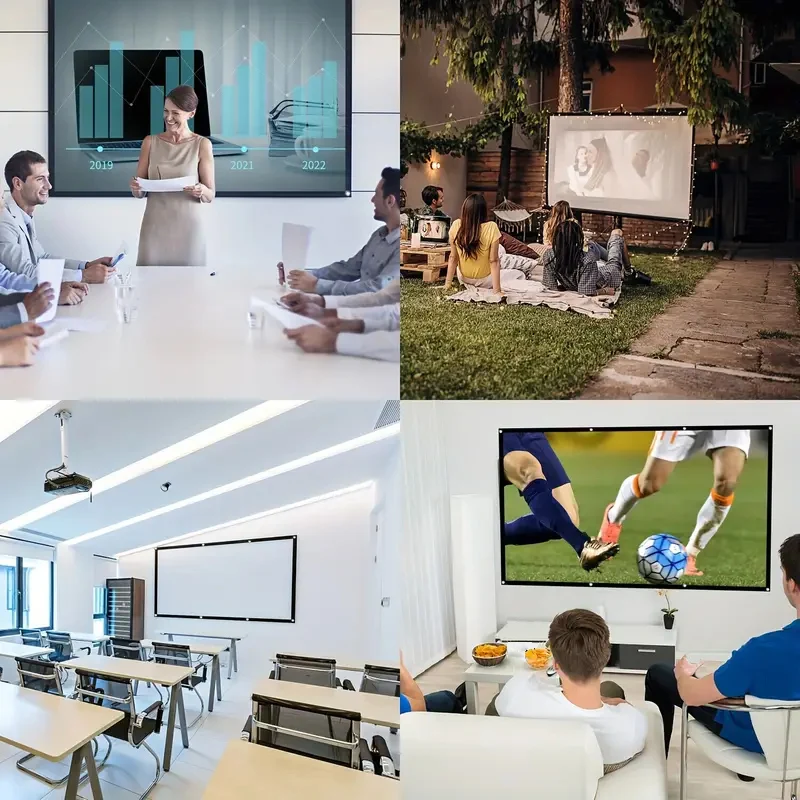 Folding, portable, and easy to clean film projector soft curtain 120 inches, suitable for indoor and outdoor gatherings