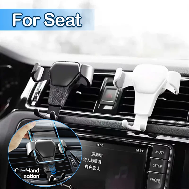 

Universal Leather-Textured Car Phone Holder Auto-Clip Gravity Air Vent Mount For Seat Cupra Born 2022-2024 2025