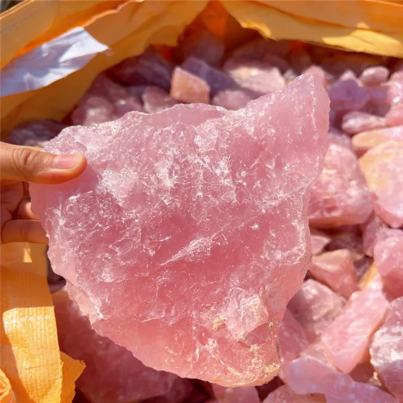 1,8 kg natürlicher Rosenquarzstein, roher Kristall, Heilstein für Dekorationen und Energiezwecke