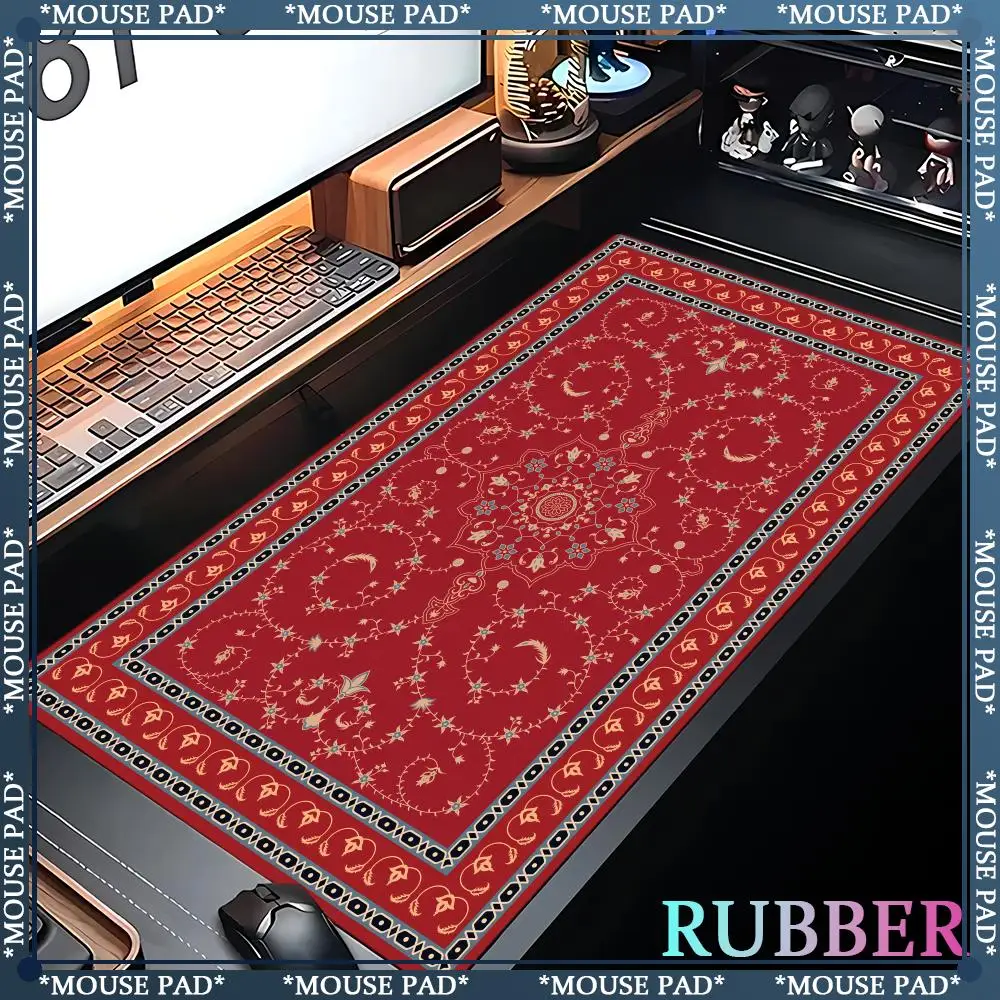 

Red Persian carpet oversized mousepad 1200X600MM prayer blanket pattern keyboard pad computer accessories desk pad XXL mouse pad