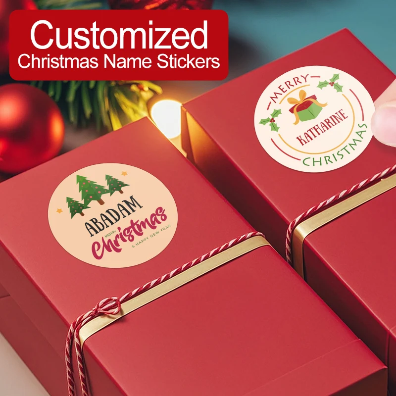 

Персонализированные наклейки с Рождеством-наклейки с индивидуальным именем для бутылок с водой, подарочной упаковки, чулков, рождественской елки и вечеринки