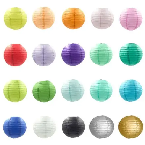 10/15/20/25/30/35/40cm Chinese Paper Lantern Birthday Wedding Xmas Party Decor Lampion Hanging Lantern Ball Festival Supplies