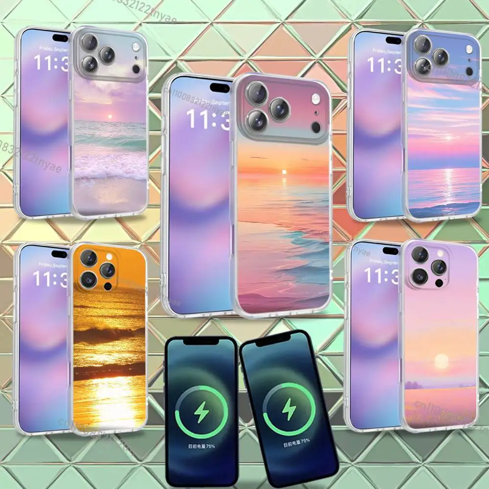 

Sunset Silicone Phone Case For iPhone 16,14,11,17,13,15,12,Air,Plus,Pro,Max,E,Mini Frosted for MagSafe Magnetic Wireless