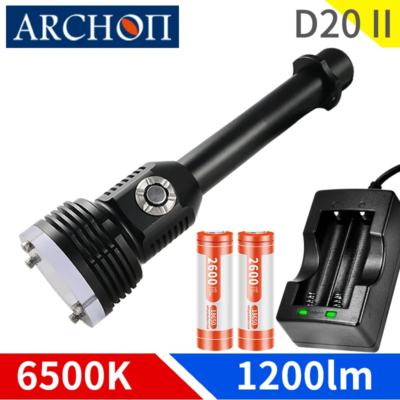 D20 II 1200lumen diving flashlight Adventure diving torch waterproof 100m diving lighting dive video photoraphy dive fill lights