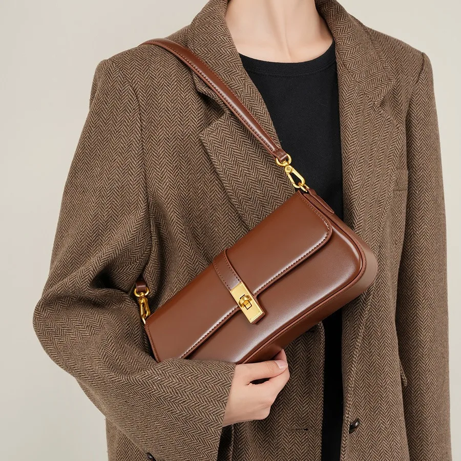 2026 New Premium Leather Bag Convertible Shoulder & Crossbody Handbag for Women Commute Genuine Leather MK001