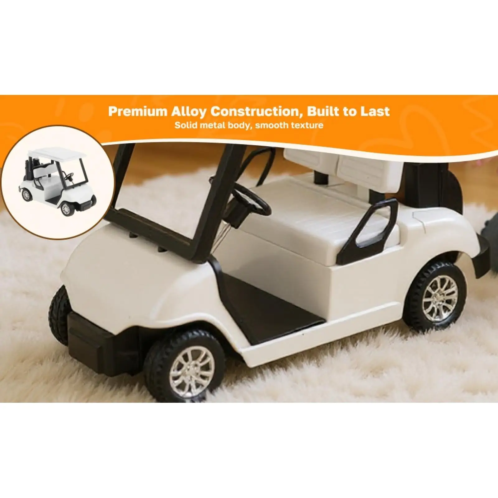 Diecast Mini Golf Cart Model Pull Back Car Alloy Miniatures Cart Simulation Golf Model Car for Collectors Desk Decor