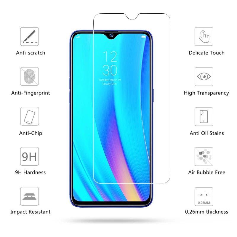 2PCS Tempered Glass For Oppo Realme XT Screen Protector HD Toughened Protective Glass For Oppo K5 Realme XT 730G Glass Realme XT
